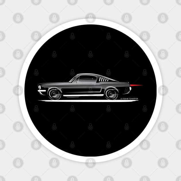 1966 Ford Mustang Fastback Gradient Magnet by PauHanaDesign